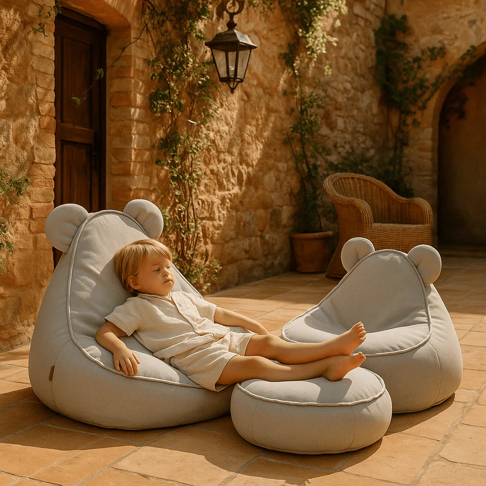 Pouf Ours d'extérieur en toile imperméable et résistante aux UV Outzy