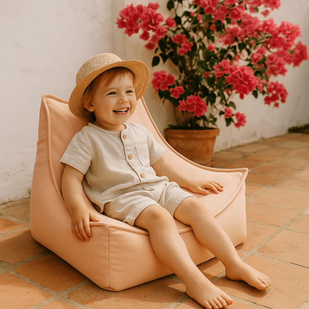 Pouf poire d'extérieur en toile imperméable et résistante aux UV Outzy