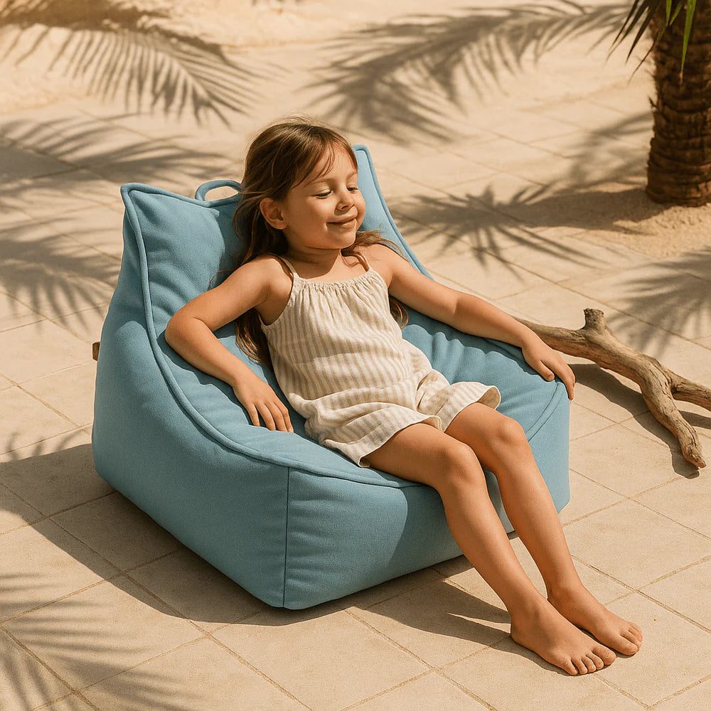 Pouf poire d'extérieur en toile imperméable et résistante aux UV Outzy