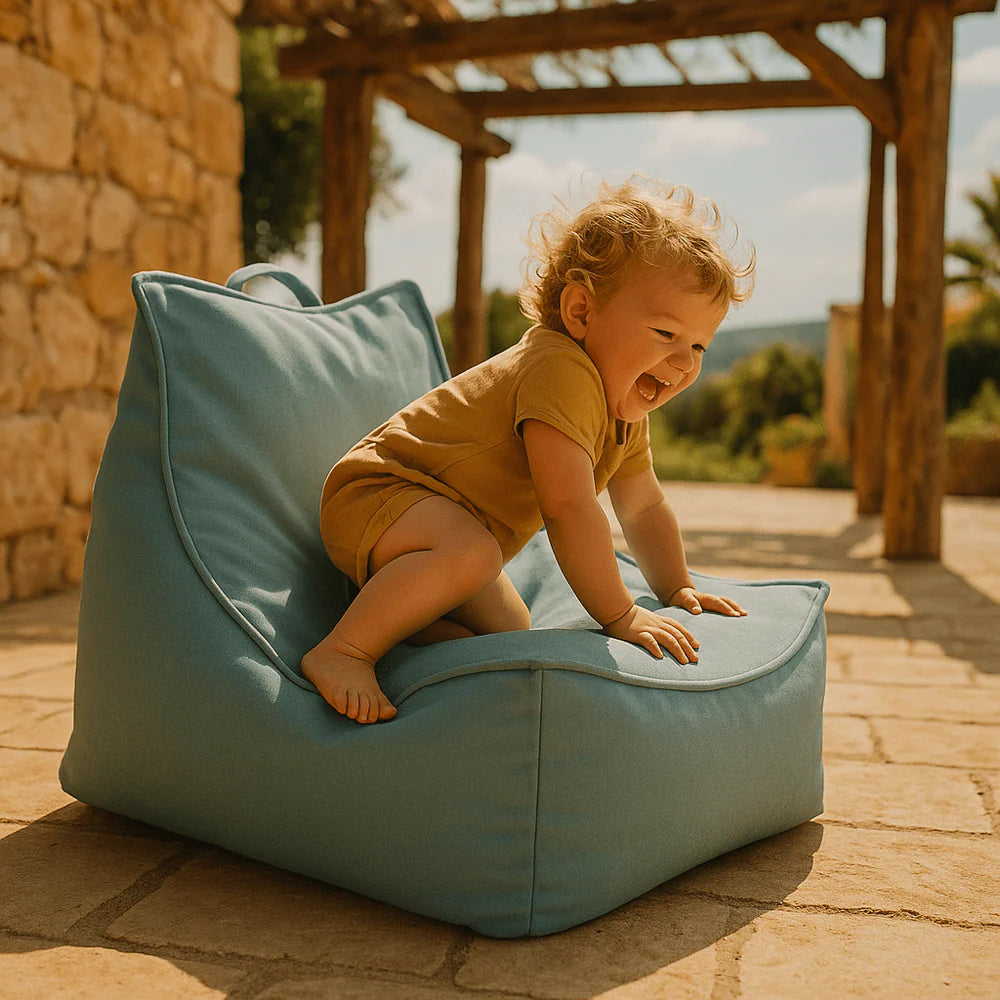Pouf poire d'extérieur en toile imperméable et résistante aux UV Outzy