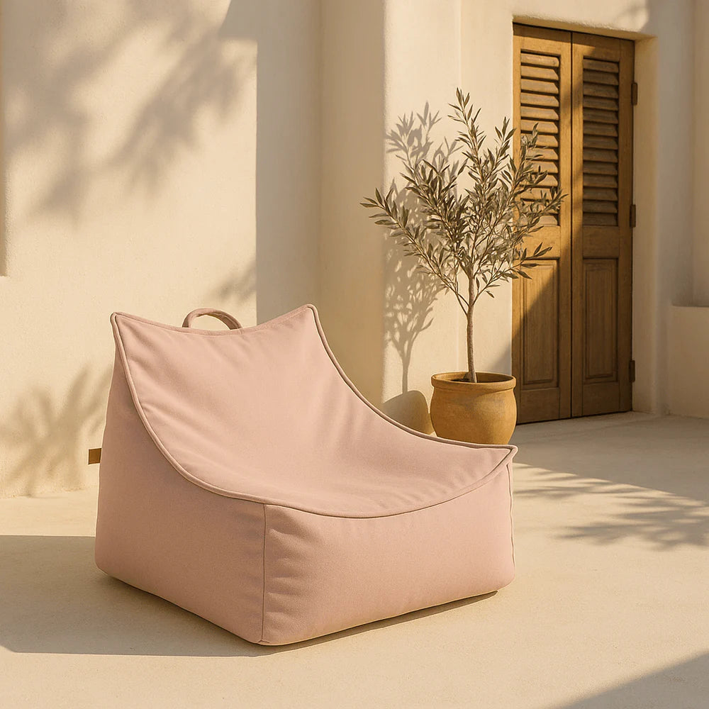 Pouf poire d'extérieur en toile imperméable et résistante aux UV Outzy