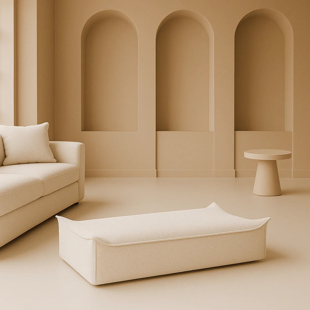 Coussin de sol rectangle en bouclette