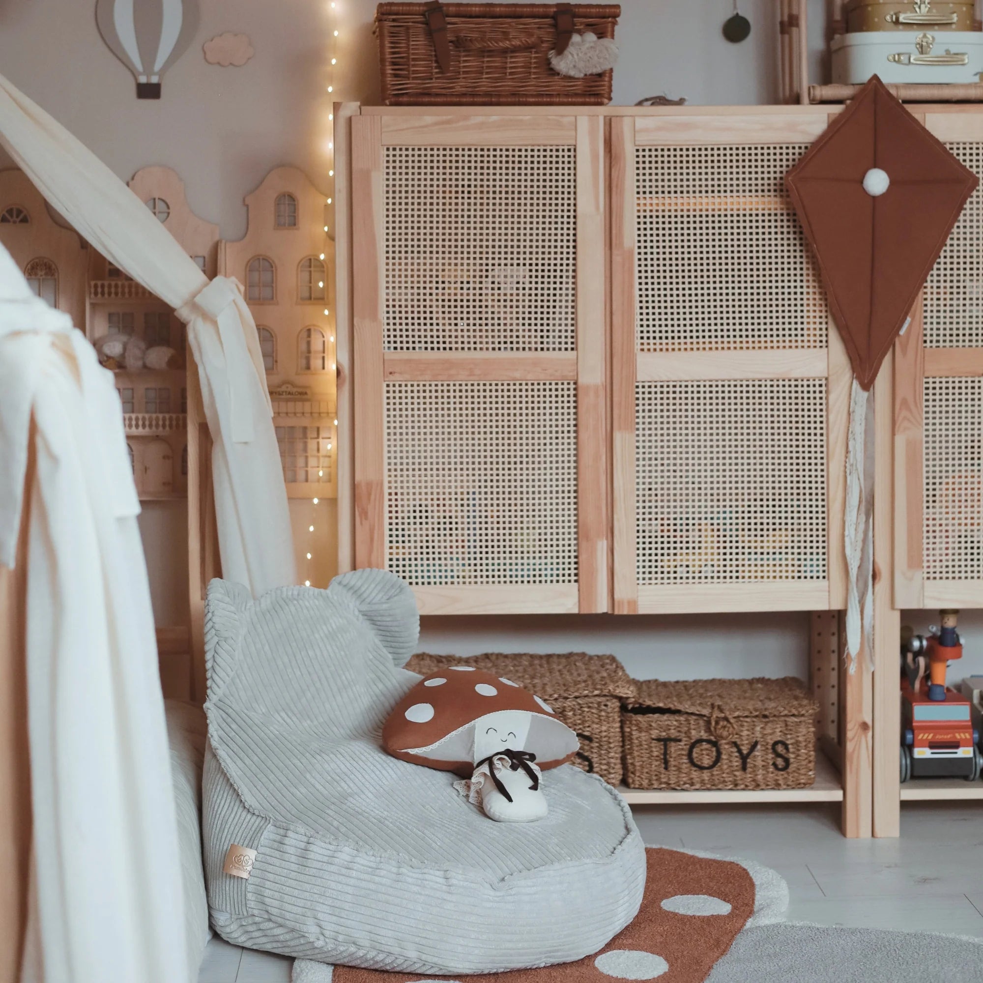 Pouf Ours en velours Corduroy à larges côtes Aesthetic