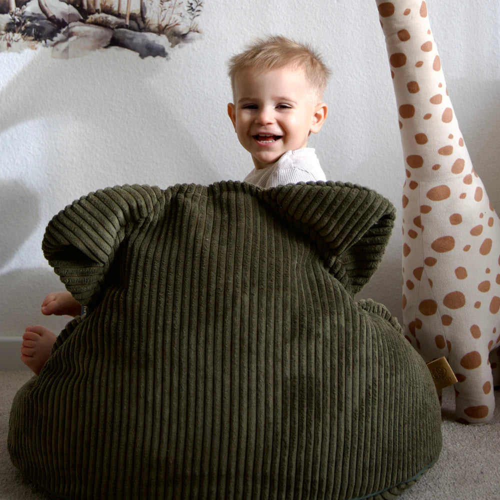 Pouf Ours en velours Corduroy à larges côtes Aesthetic
