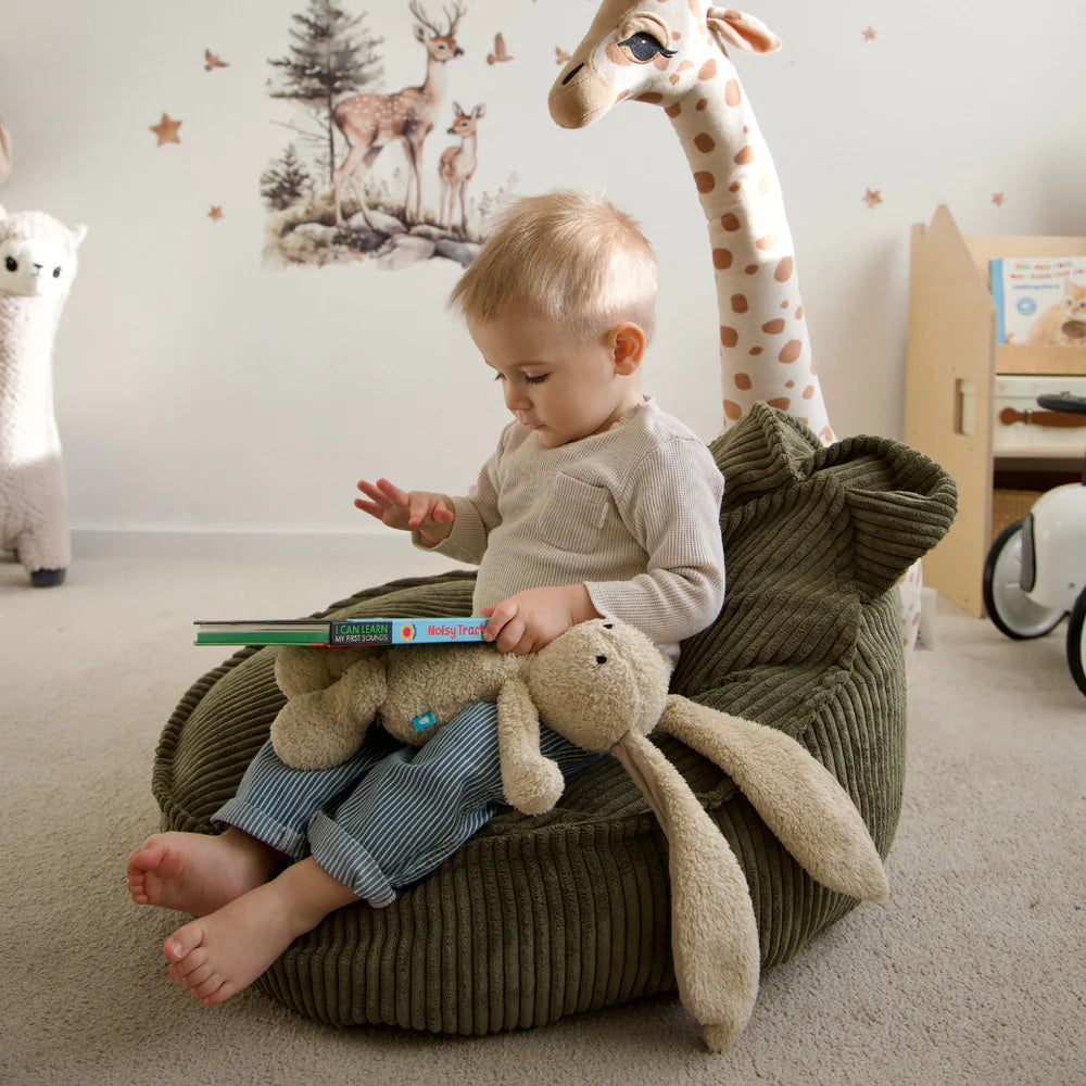 Pouf Ours en velours Corduroy à larges côtes Aesthetic