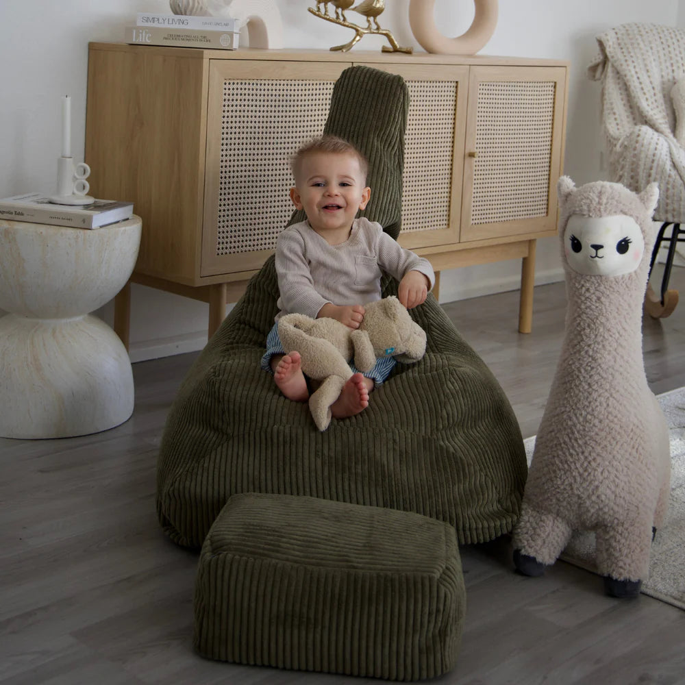 Pouf poire et pose pieds en velours Corduroy à larges côtes Aesthetic
