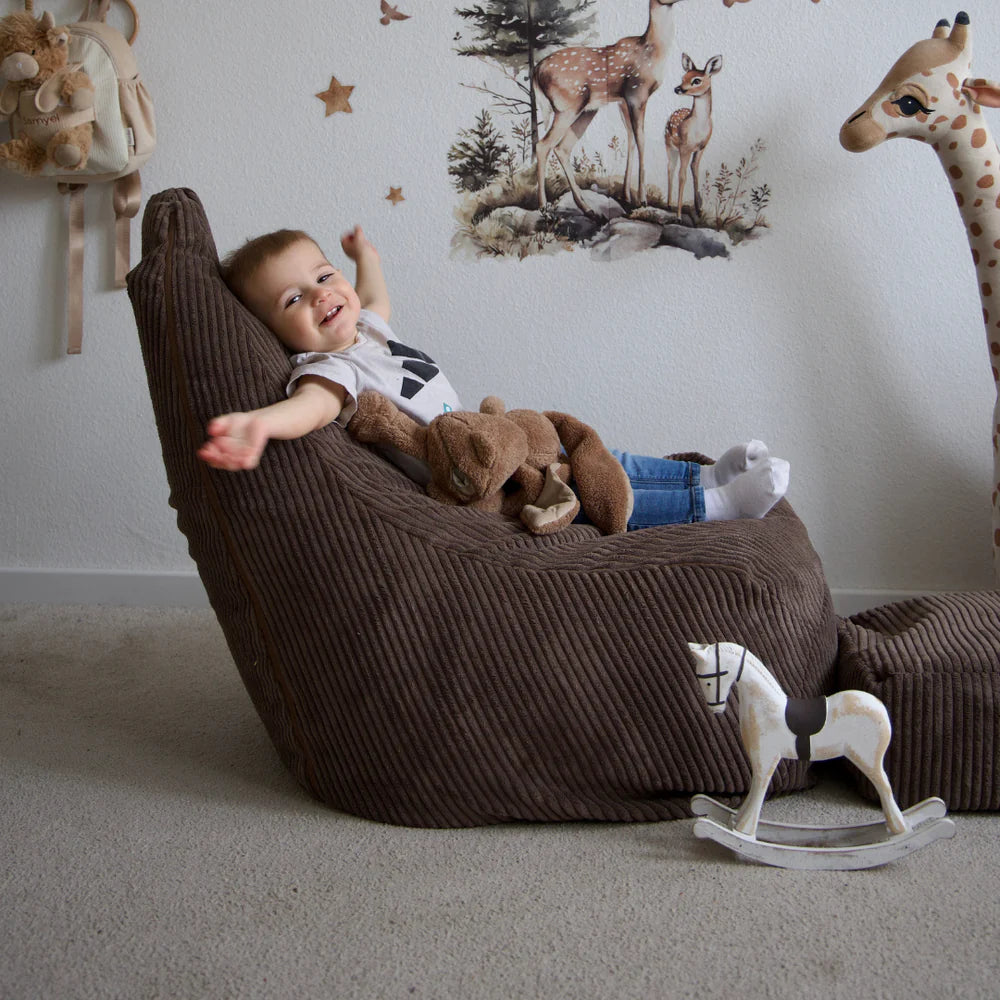 Pouf poire et pose pieds en velours Corduroy à larges côtes Aesthetic