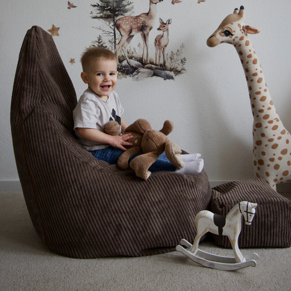 Pouf poire et pose pieds en velours Corduroy à larges côtes Aesthetic