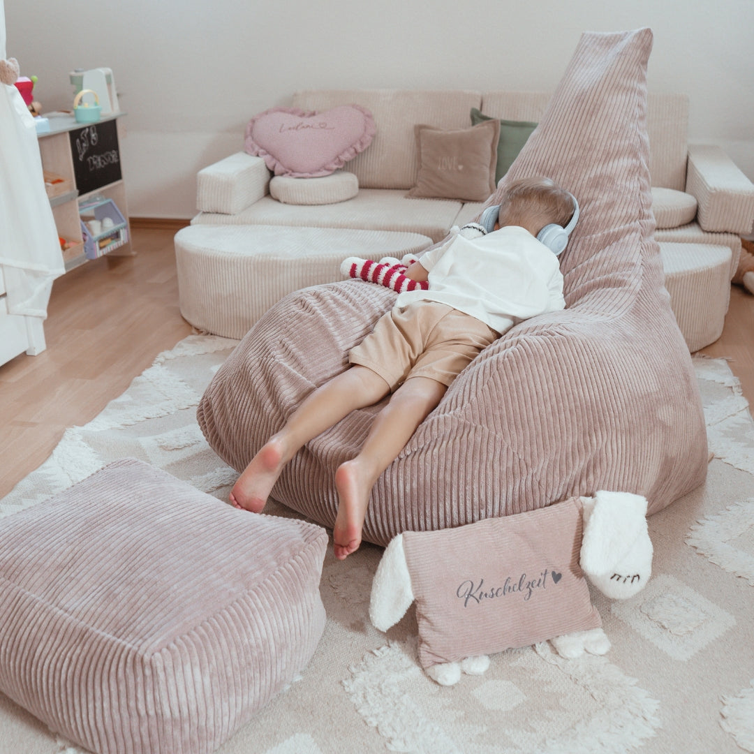 Pouf poire et pose pieds en velours Corduroy à larges côtes Aesthetic