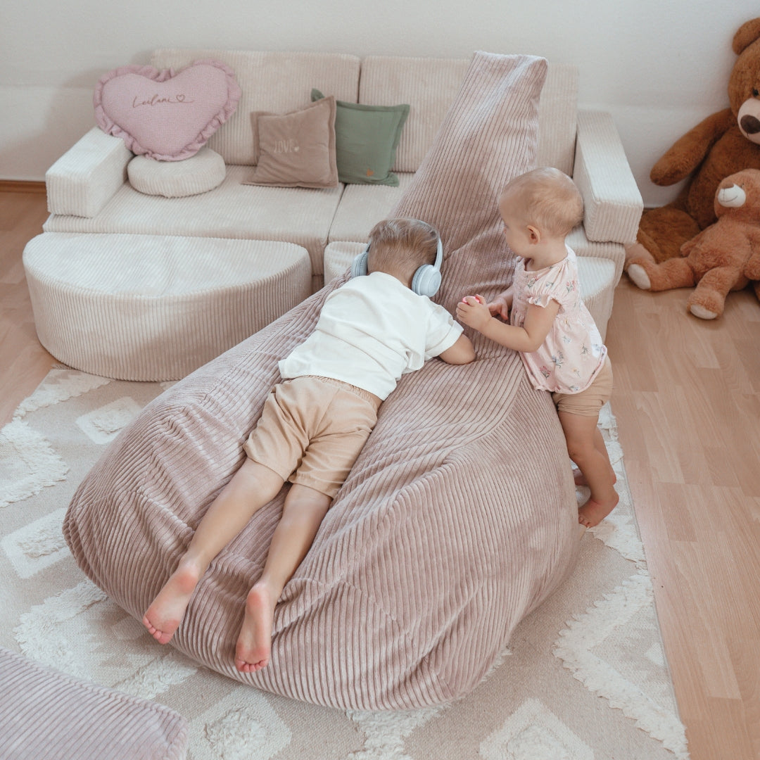 Pouf poire et pose pieds en velours Corduroy à larges côtes Aesthetic