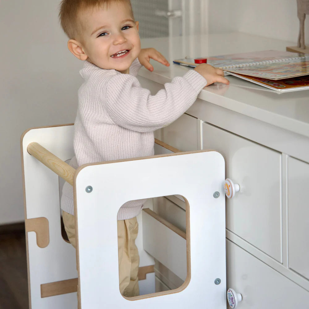 Tour d'observation Montessori ajustable en bois - Cloudy