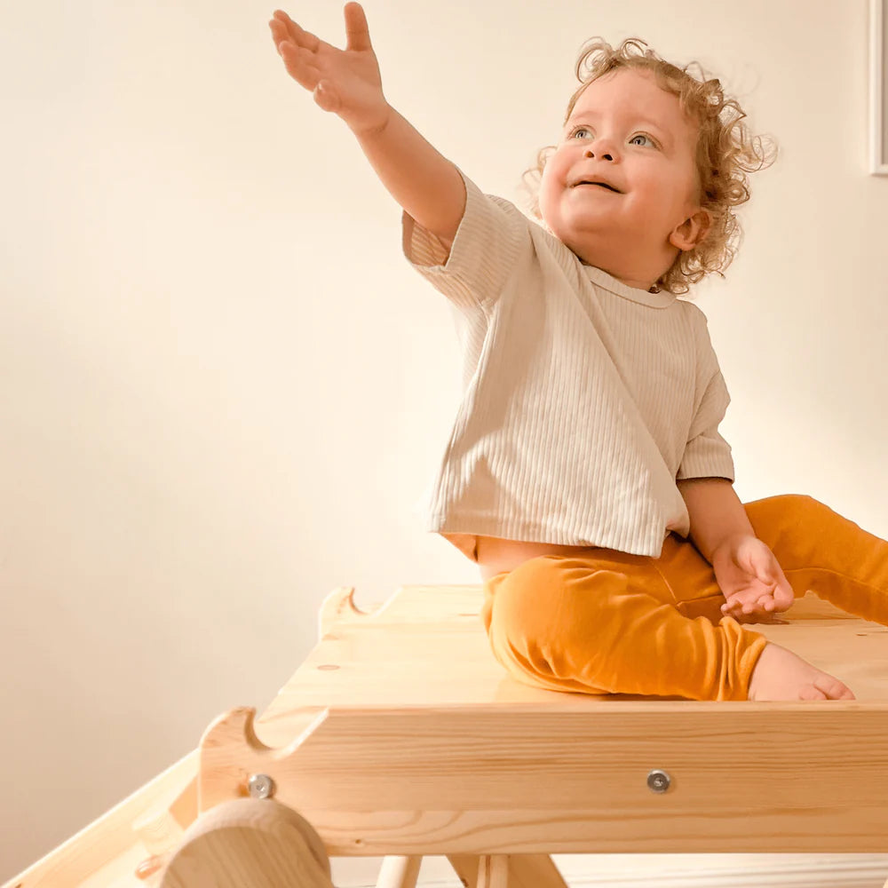 Triangle de Pikler en bois, avec option tente