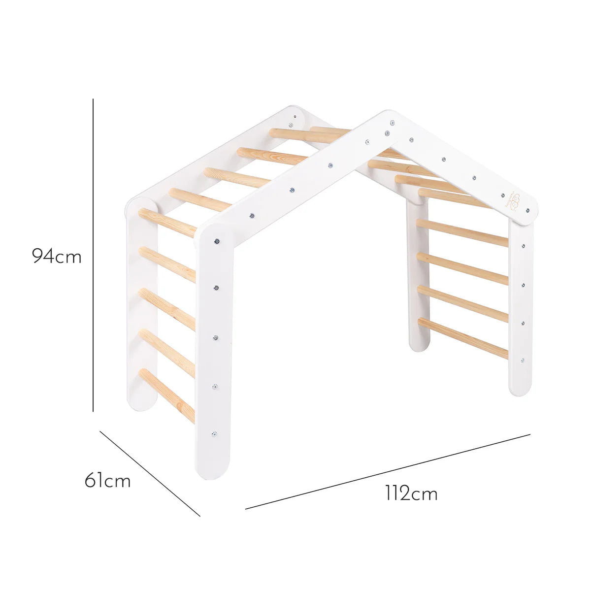 Triangle de Pikler XL ou double en bois, évolutif en cabane, avec option tente