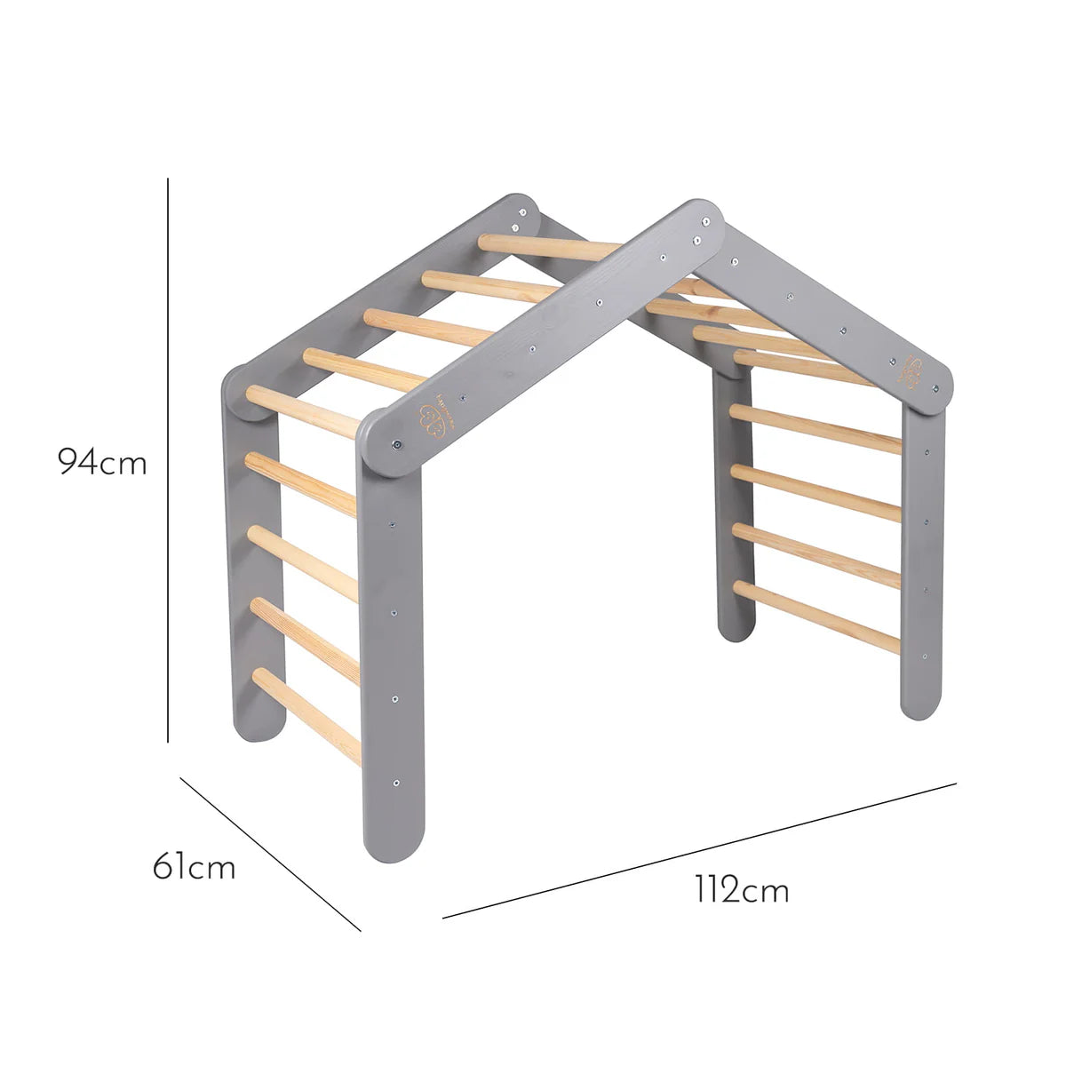 Triangle de Pikler XL ou double en bois, évolutif en cabane, avec option tente