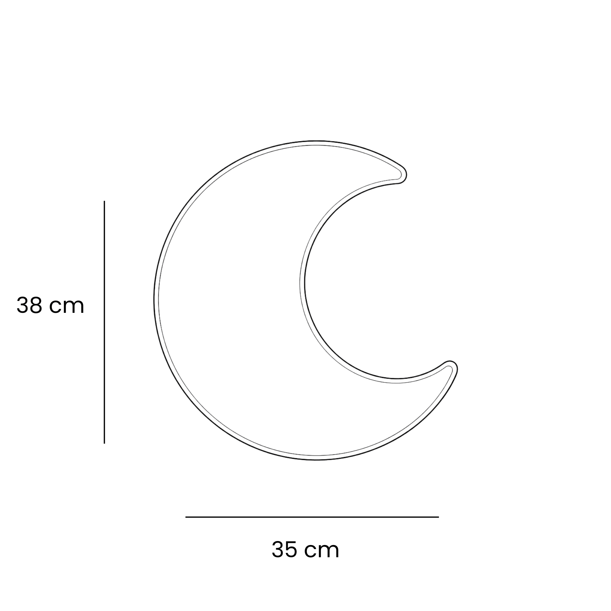 Grand coussin Lune en tissu texturé bouclé